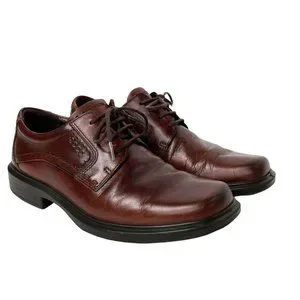 Ecco Shock Point Men\'s Lace Up Brown Leather Comfort Oxford Shoes Size EU 47 Ecco Brown Leather Oxford Shoe Men main image 3